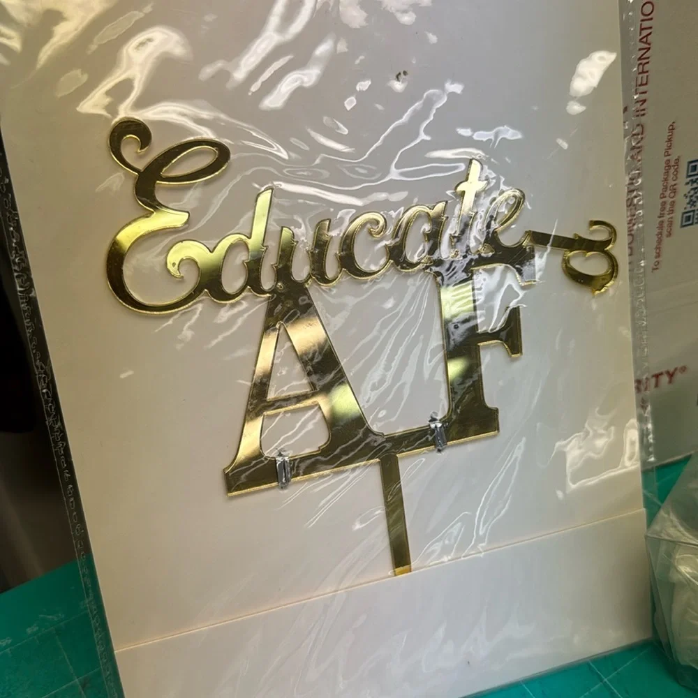 Educated Cake topper broken d. you can easily glue and fix. Gold